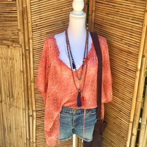 PLANET BLUE SHERBERT SHEER FESTIVAL TOP